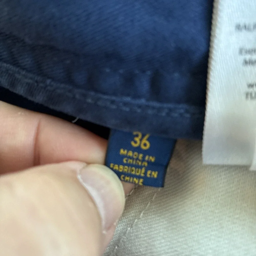 Polo Ralph Lauren Relaxed Fit Shorts Mens 36 Khaki Blue Cotton Chino Lot of 2